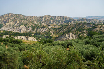 Fototapeta na wymiar Calanques of Aliano, in Matera province, Italy