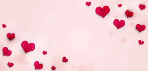 valentine daylovely red hearts banner