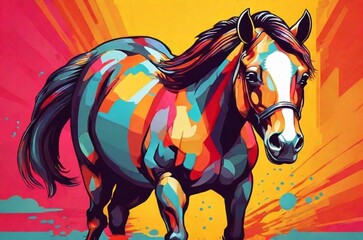 Fototapeta na wymiar colourful horse vector