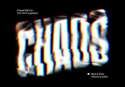 Distortion Mash Error Glitches Text Effect Mockup Bundle