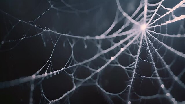 Spiderweb on black background. Scary spooky Cobweb. Isolated on black transparent background. Spiderweb for halloween, spooky, scary, horror decor Abstract horror background design mp4