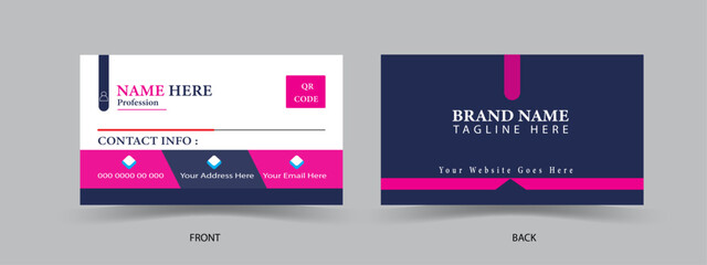 Beautiful eye catching Business card design template.Minimal Individual,clean,professional Business Card Layout.