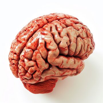 3D rendered illustration of human brain on white background.