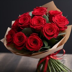 Nice a bunch red roses product images Generative AI