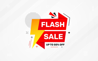 Flash Sale Banner vector template. Discount tag vector graphic element. Price label Promo design. Product discount festival background collection. Super offer promotion banner.