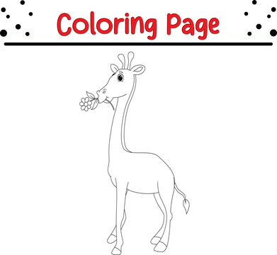 cute giraffe Coloring page for kids