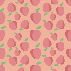 seamless pattern with peach on orange peach background 