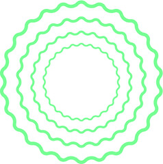 Vector illustration of a circle with blue spirals on white background.