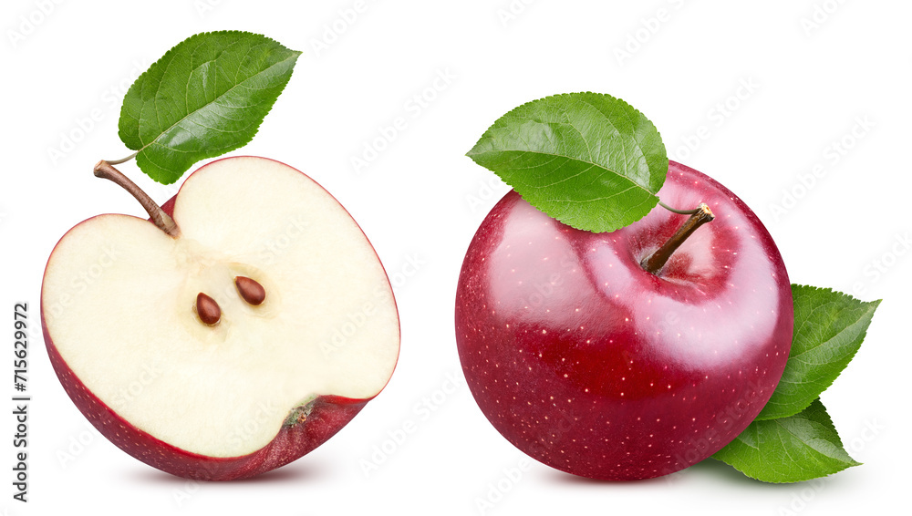 Wall mural red apple isolated on white background