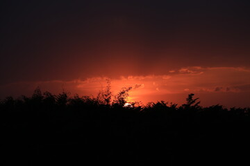 sunset in the mountains