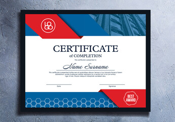 Blue Red Technology Certificate Template