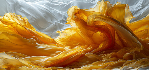 Fluid yellow gradient shapes composition High quality Background