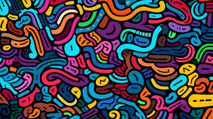 Fototapeta premium Abstract seamless doodle background, artistic background