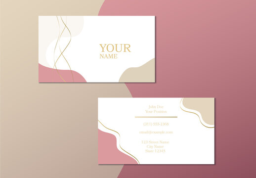 Premium Fashion Business Card Template with wavy lines