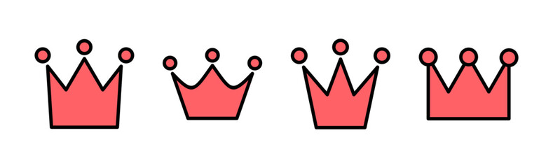 Crown icon set illustration. crown sign and symbol