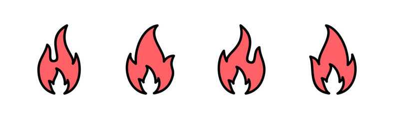 Fire icon set illustration. fire sign and symbol