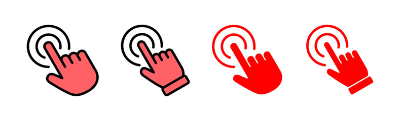 Hand click icon set illustration. pointer sign and symbol. hand cursor icon