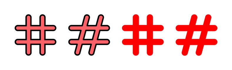 Hashtag icon set illustration. hashtag sign and symbol