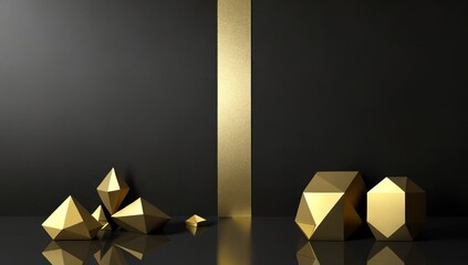 Abstract background image with black and gold call geometric shapes.