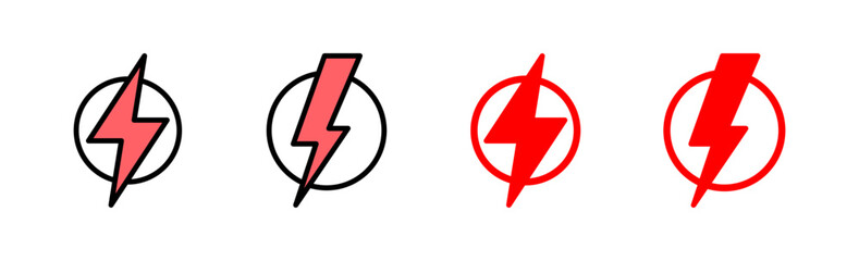 Lightning icon set illustration. electric sign and symbol. power icon. energy sign