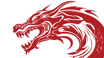 Chinese dragon symbol white background