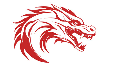 Chinese dragon symbol white background