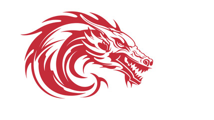 Chinese dragon symbol logo white background