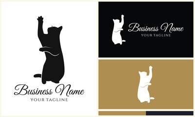 vector cat line logo template