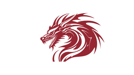 Chinese dragon symbol logo white background