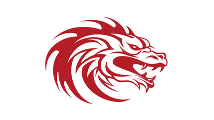 Chinese dragon symbol white background