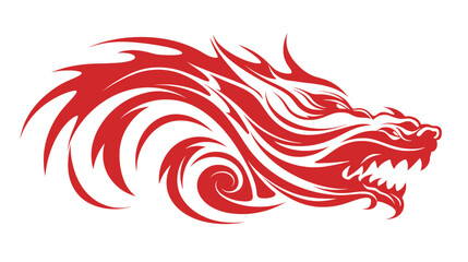 Chinese dragon symbol white background