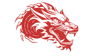 Chinese dragon symbol white background