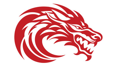 Chinese dragon symbol logo white background