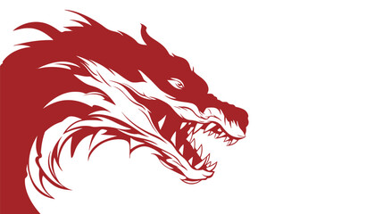 Chinese dragon symbol white background