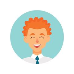 Avatar of person in the cartoon style. A whimsical cartoon design feature a man's avatar, inviting viewers to connect with its individuality and charm. Vector illustration.