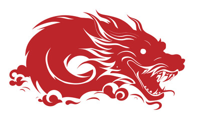 Chinese dragon symbol white background