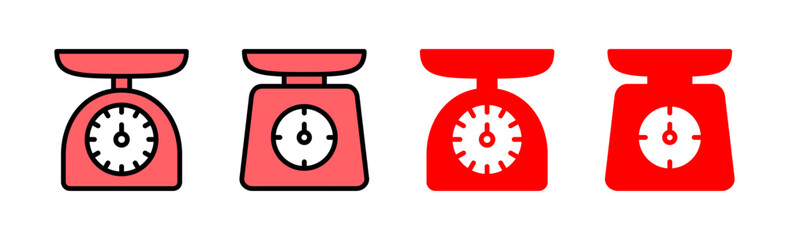 Scales icon set illustration. Weight scale sign and symbol