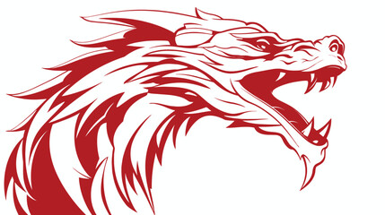 Chinese dragon symbol white background