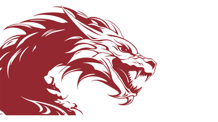 Chinese dragon symbol white background