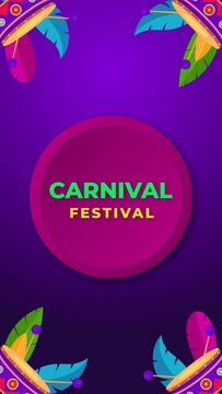 carnival celebration festival animation for social media post, with copy space animated for carnival poster