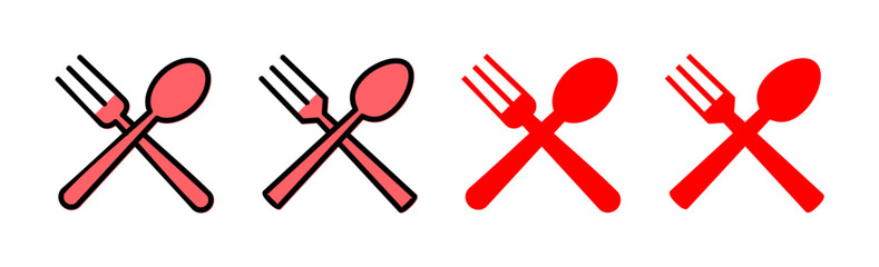 spoon and fork icon set illustration. spoon, fork and knife icon vector. restaurant sign and symbol