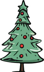 Christmas trees design illustration isolated on transparent background
