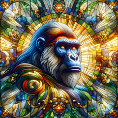 Stained glass ape