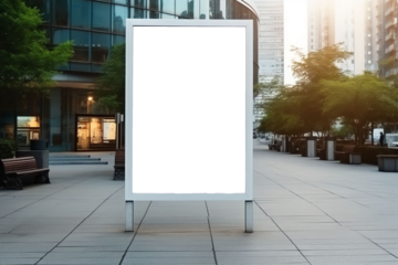 PNG picture of vertical billboard in the city