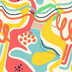 Abstract Shapes Modern Trendy Seamless Pattern Background