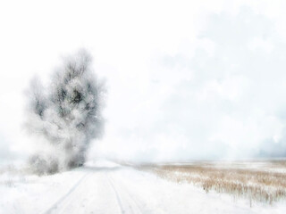 - 1. gray, foggy day in the Latvian countryside