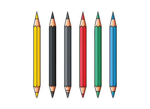 colored pencils vector design illustration isolated on white background
