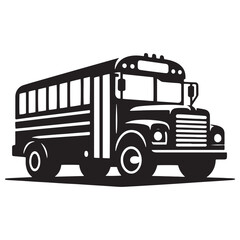 Scholarly Silhouettes: School Bus Silhouette Ensemble Shaping the Shadows of Educational Endeavors - School Bus Illustration - School Transport Vector
