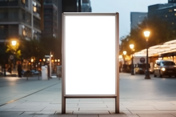 PNG picture of vertical billboard in the city