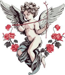 cupid design illustration isolated on transparent background

